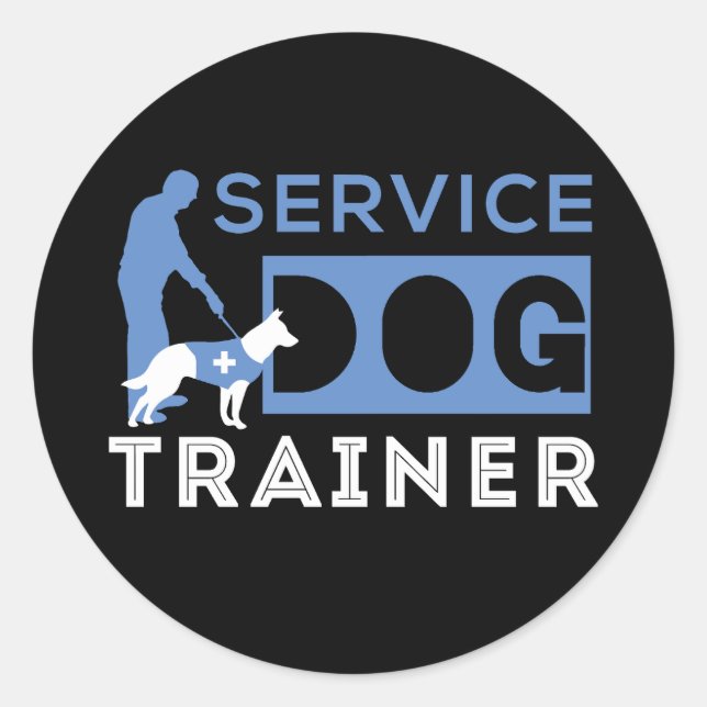 Adesivo Redondo Treinador de Cães de Serviço (Frente)