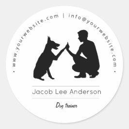 Adesivo Redondo Treinador de cães/Formação de cães