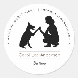 Adesivo Redondo Treinador de cães/Formação de cães
