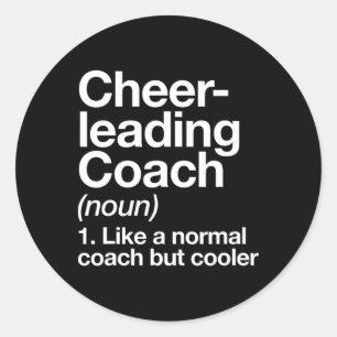 Adesivo Redondo Treinador de Cheerleading Definição Esportes Trein