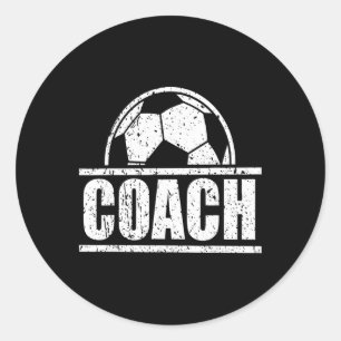 Adesivo Redondo Treinador de Futebol Esportes Equipe de Treinament