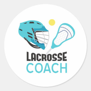 Adesivo Redondo Treinador de Lacrosse