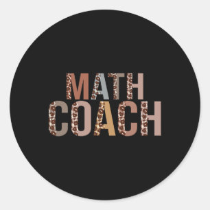 Adesivo Redondo Treinador De Matemática Do Leopard Oferece Diversã