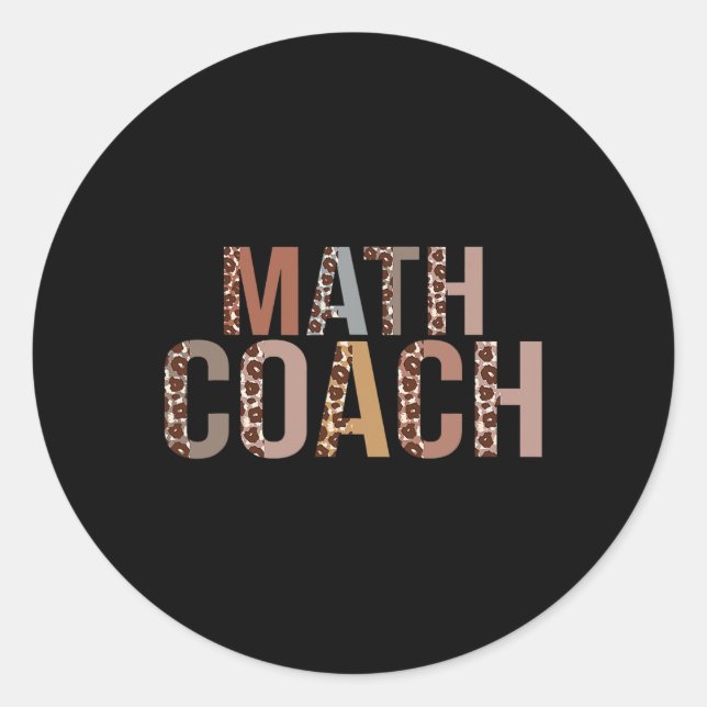 Adesivo Redondo Treinador De Matemática Do Leopard Oferece Diversã (Frente)