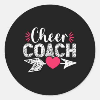 Adesivo Redondo Treinador de Torcida de Coração Fofo Cheerleading