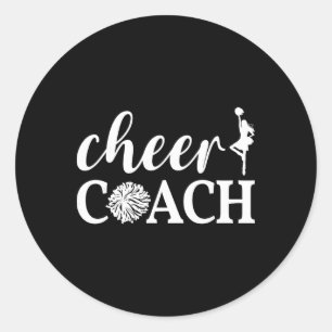 Adesivo Redondo Treinador de Torcida Pom Pom Cheerleader Apreciaçã