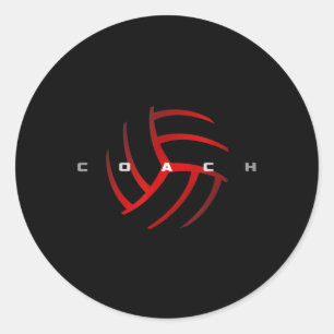 Adesivo Redondo Treinador de Voleibol