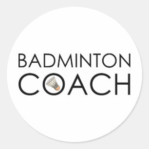 Adesivo Redondo Treinador do Badminton