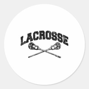 Adesivo Redondo Treinador do Jogador de Lacrosse Cruzado Lax Stick