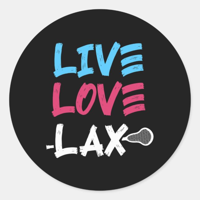 Adesivo Redondo Treinador do Lacrosse Player do Live Lax Love Goal (Frente)