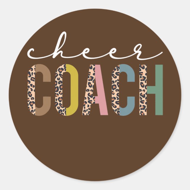 Adesivo Redondo Treinador Leopard Melhor Treinador de Saúde Nunca (Frente)