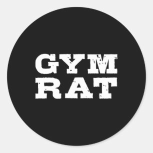 Adesivo Redondo Treinador Rat Funny Bodybuilding 1