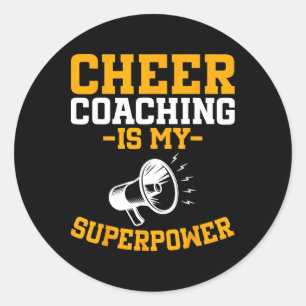 Adesivo Redondo Treinamento de Cheer é Meu Superpoder - Cheerleade