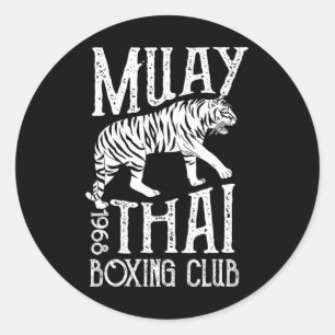 Adesivo Redondo Treinamento de MMA do Tigre Muay Thai Luta de Rua