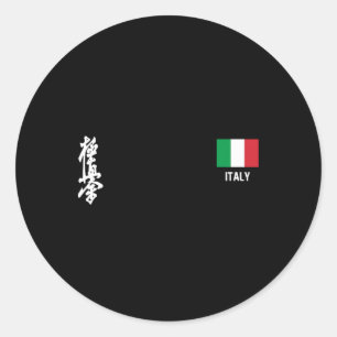 Adesivo Redondo Treinamento dojo de Karate Kyokushinkai Itália Ban