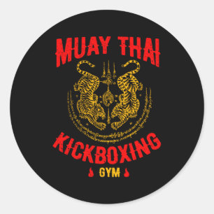 Adesivo Redondo Treinamento Tiger Muay Thai Kickboxing Gym Mma