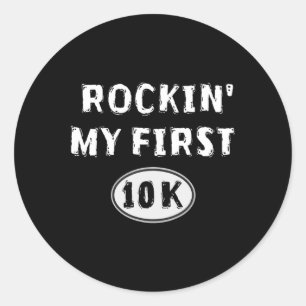 Adesivo Redondo Treino de corrida de 10k engraçado presente de nov