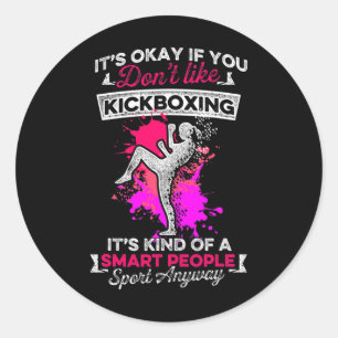 Adesivo Redondo Treino de Kickboxing Como Kick Boxing