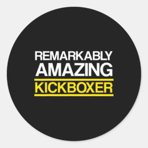 Adesivo Redondo Treino de Kickboxing Incrível de Kick Boxing