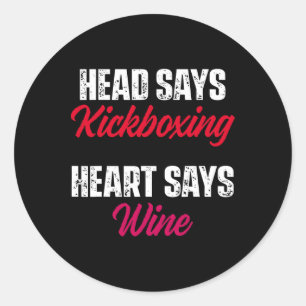 Adesivo Redondo Treino de Kickboxing Vinho do Coração Kick Boxing