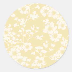Adesivo Redondo Treliça Floral - Creme de Manteiga