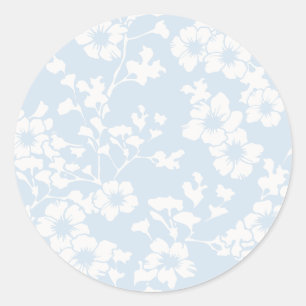 Adesivo Redondo Trellis Floral - Azul Pó