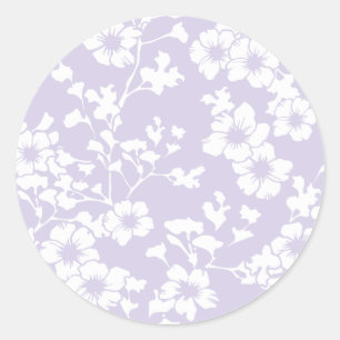 Adesivo Redondo Trellis Floral - Lavanda Empoeirada