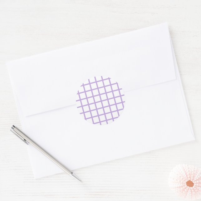 Adesivo Redondo Trellis Soft Lavanda - Branco (Envelope)