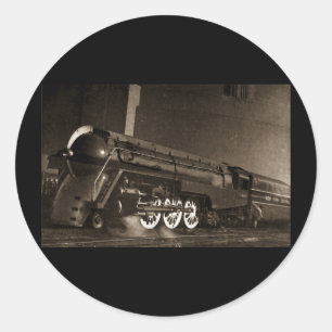 Adesivo Redondo Trem central do art deco do vintage de New York