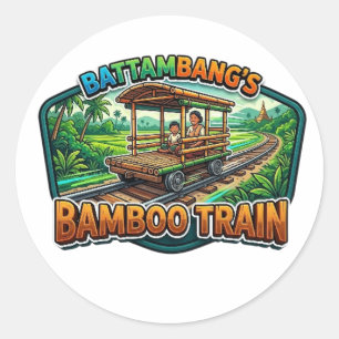 ADESIVO REDONDO TREM DE BAMBU DE BATAMBANG