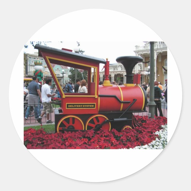 Adesivo Redondo trem de Natal (Frente)