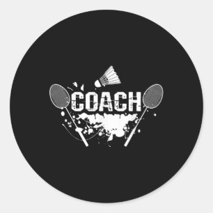 Adesivo Redondo Trem de Raquete Smash Coach de Badminton