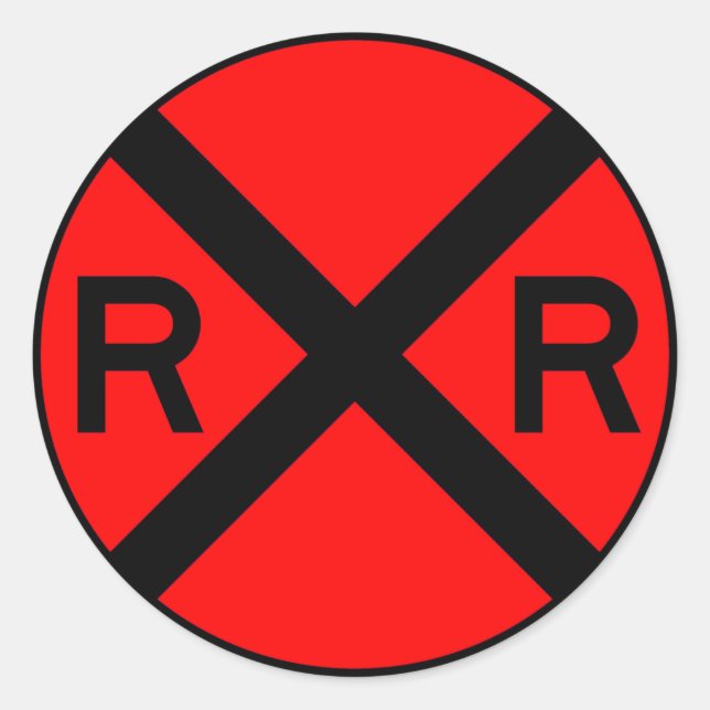 Adesivo Redondo Trem de Sinalização de Estrada de Ferro (Frente)