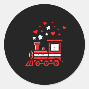 Adesivo Redondo Trem do Dia dos Namorados Locomotiva Fofa Meninos 