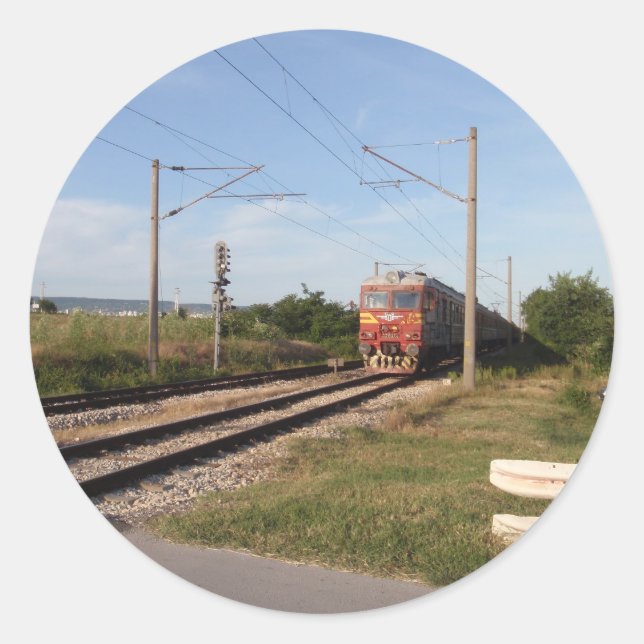Adesivo Redondo Trem Elétrico (Frente)