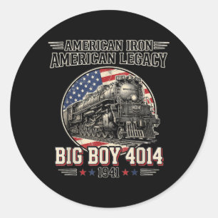 Adesivo Redondo Trem Locomotiva a Vapor Big Boy 4014 Vintage
