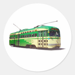 Adesivo Redondo Trem Retro de São Francisco Muni