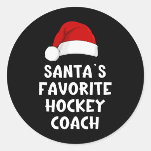 Adesivo Redondo Trena do Papai Noel do Natal Treinador de Hockey F