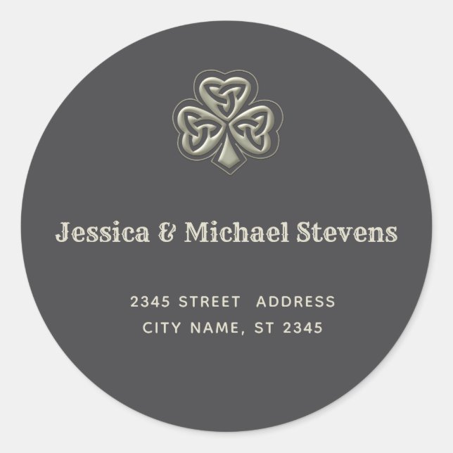 Adesivo Redondo Trendente elegante, sortuda, rock clássico irlandê (Frente)