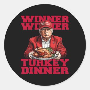 Adesivo Redondo Trending Humor Trump Vencedor da Turquia Dinnerth