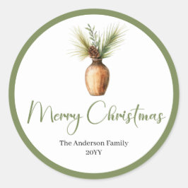 Adesivo Redondo Trendy Bohemian Cozy Rustic Christmas Favor Label