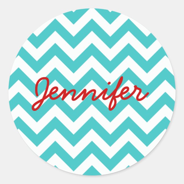 Adesivo Redondo Trendy Chevron Stickers (Frente)
