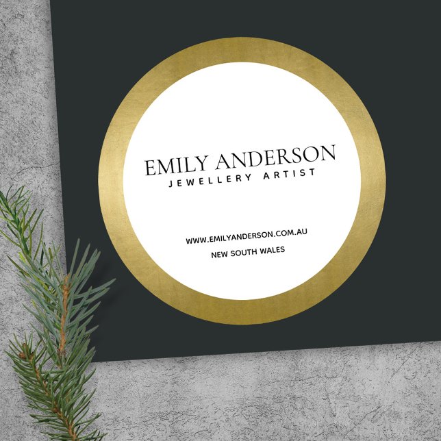 ADESIVO REDONDO TRENDY ELEGANT FAUX GOLD FOIL TEXTURA (Criador carregado)