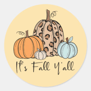 Adesivo Redondo Trendy Fall Pumpkin   "É Queda Y'all" Cotação