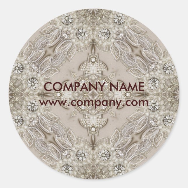 Adesivo Redondo Trendy Girly Chic Gatsby Fashion Paris Lace (Frente)