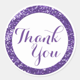 Adesivo Redondo Trendy Glitter Obrigado Stickers:Roxo