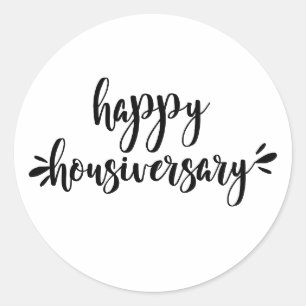 Adesivo Redondo Trendy Happy Home Anniversário Imobiliário
