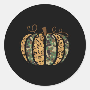 Adesivo Redondo Trendy Leopard Camo Pumpkin Animal Print Cheetah F