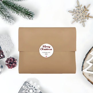 Adesivo Redondo Trendy Manuscrito Feliz Natal