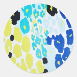 Adesivo Redondo Trendy Modern Leopard Pattern